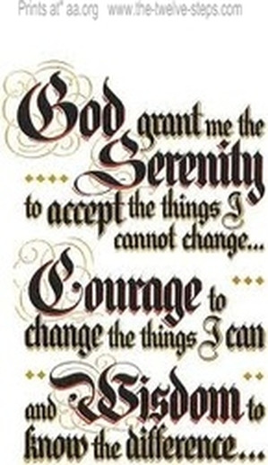 AA Serenity Prayer, adapted by Bill Wilson