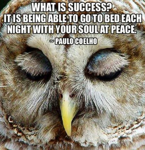 What is success? It is being able to go to bed each night with your ...