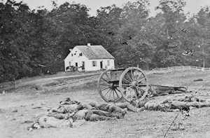 ... Confederate dead before the Dunker Church on the Antietam Battlefield