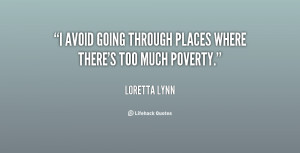 avoid going through places where there's too much poverty.”