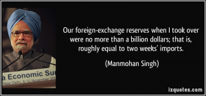 Our foreign-exchange reserves when I took over were no more than a ...