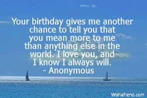 Your birthday gives me another chance