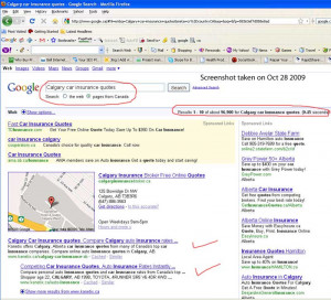 ... for “Edmonton auto insurance quotes” on Google.ca: Example 14