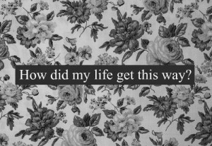 black and white, flowers, my life, phrase, quote, text, vintage, way