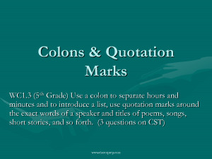 WC1 3 Quotation Marks Colons