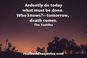 Ardently do today what must be done. Who knows? Tomorrow, death comes ...
