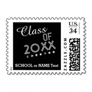 Class of 2015 Text Design Grunge Stars BLACK T16Z Stamp