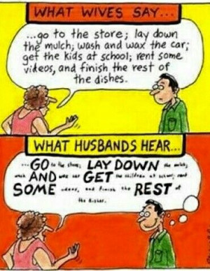 What wives says vs. What husbands hear