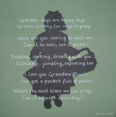 Little Girl Silhouette with Grandma poem hand lettered over image ...