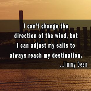 can't change the direction of the wind, but I can adjust my sails to ...