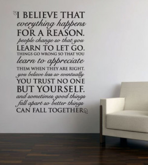 marilyn monroe quotes i believe everything happens for a reasonWall ...