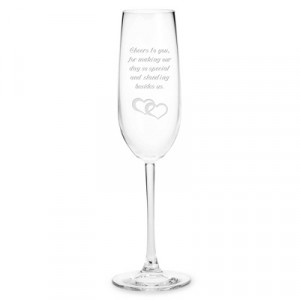 Personalized Engraved Glass Wedding Champagne Flute