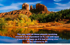 Awesome nature landscape with nature quote