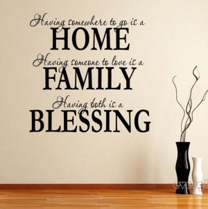 Home Family Blessing Wall Quote Sticker Decals Removable Art Mural ...