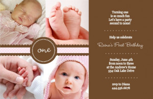 Pink Ribbon First Birthday Invitation