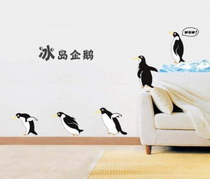... Wall Stickers Amazing Iceland Kids Boy Baby room Decals Quotes penguin