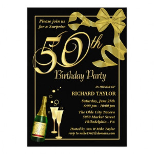 50th Birthday Party - Surprise Party Invitations from Zazzle.com