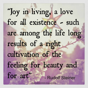 Rudolf Steiner quote on the importance of art and creativity.