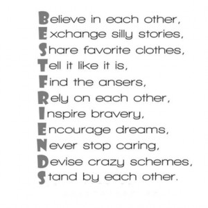 Believe in each other exchange silly stories