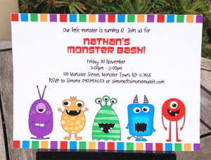 Free Monster Printable Party Invitations
