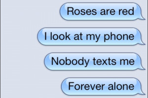 alone, forever alone, funny, loner, messages, phone, quotes, red ...