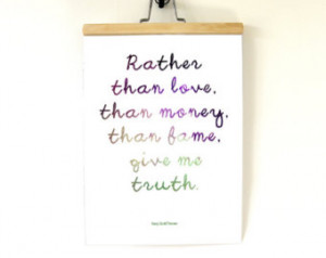 Rather Than Love, Henry David Thore au A4 poster print, quote ...