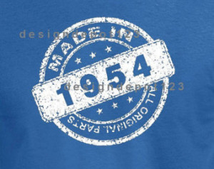 Made in 1954 Vintage 60th Birthday Gift Present T Shirt T-Shirt Tee ...