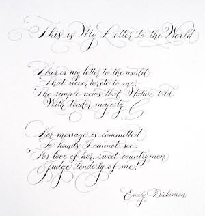 Emily Dickinson Poems | An Emily Dickinson poem in calligraphy | Poems ...