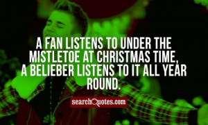 fan listens to Under The Mistletoe at Christmas time, a Belieber ...