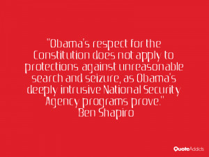 Obama's respect for the Constitution does not apply to protections ...