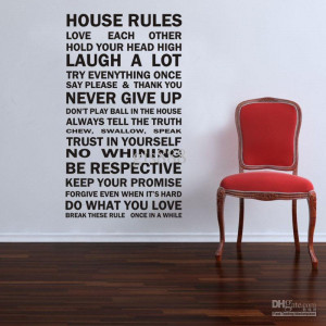 YW1050house rulesWall Quotes Decal Words Lettering Saying Wall Decor ...