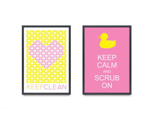 Inspirational Quote Keep Clean Rubber Ducky Heart Art Print 13