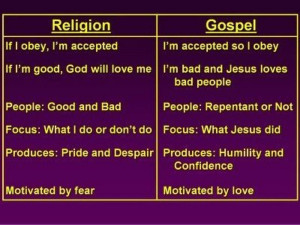 Religion vs gospel