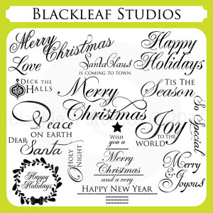 Digital Stamps /Christmas Calligraphic Words