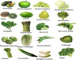 GREEN FRUITS AND VEGETABLES