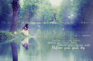 girl, inspiration, keep going, lake, quiting, quote, text, typography ...