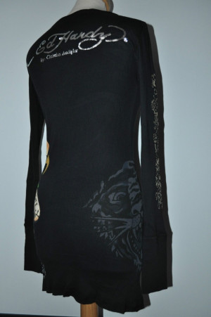 Ed Hardy Vestido Preto By Christian Audigier 100 Love Kills