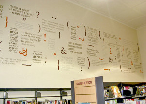 Unley Council Goodwood Library quotation wall decals