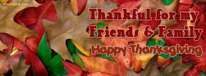 Thankful For My Family Happy Thanksgiving Facebook Cover Layout