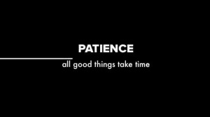 Patience - All Good Things Take Time