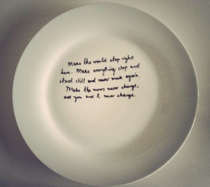 Wuthering Heights quote on plate