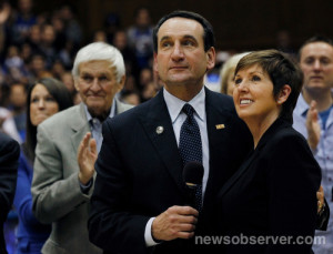 Coach K and his wife, Mickie.