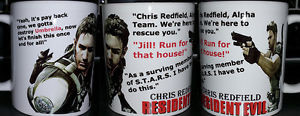 Detalles de Resident Evil- CHRIS REDFIELD FUNNY QUOTES- Coffee MUG CUP ...