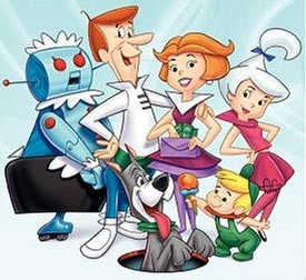 The Jetsons family: (left to right, top row) Rosie (the robot maid ...
