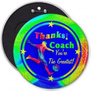 Soccer Coach Star Thank You Button