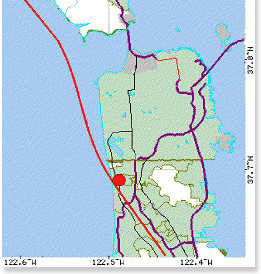 San Francisco Earthquake 1906 Epicenter Map