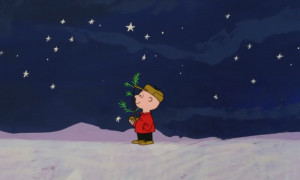 Charlie Brown takes his Christmas tree