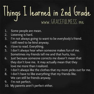 Things I Learned in 2nd Grade