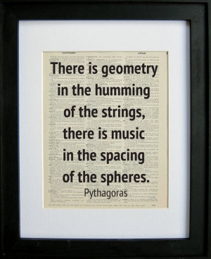 Geometry quote printed on a page from an antique dictionary