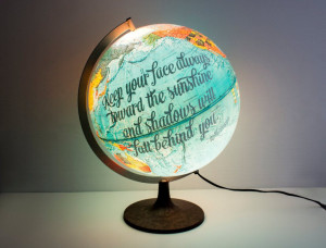 Vintage Globes With Hand-Lettered Quotes